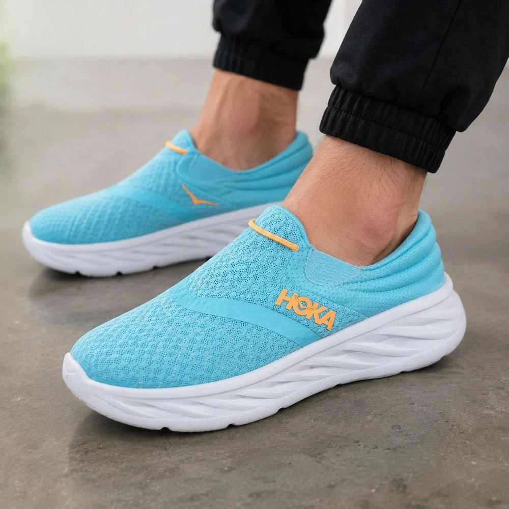 HOKA Ora Recovery Shoe 2 Slip On Recovery Shoes Blue Men's US 8 Comfort Sneakers